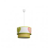 Distribuidor - Lâmpadas Diversas | Colgantes Infantil | COLGANTE CORAZONES VERDE 1XE27 REGX30D Ref: 056593006